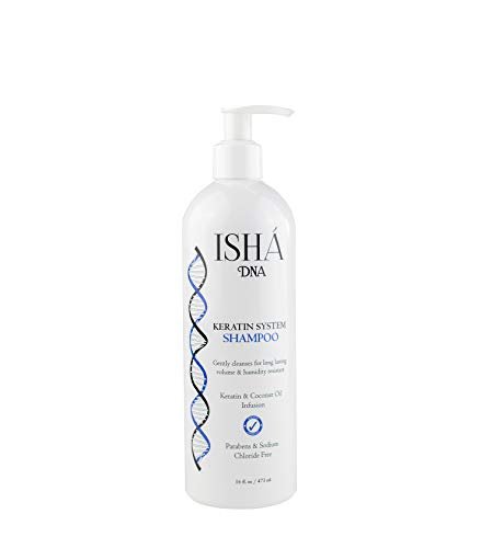 ISHA DNA Keratin Treatment System Shampoo - Sulfate and Parabens Free - For Keratin-Treated and All Hair Types - Coconut Oil Infused (32 Fl oz.)